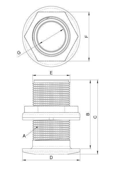 Passe coque fileté dimensions 
